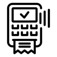 Payment terminal printing receipt showing successful transaction icon vector