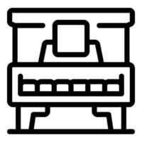 Classical upright piano standing on stage for concert vector