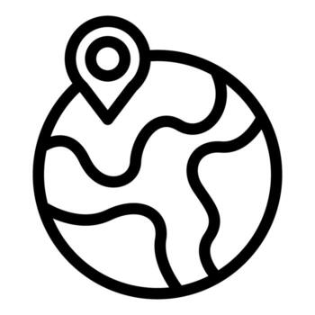 Global positioning system tracking location on earth icon vector