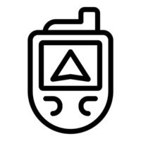 Gps device showing navigation arrow on screen icon vector