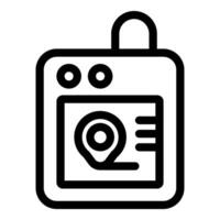 Gps tracker showing location with pin on screen vector