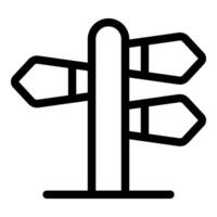 Three blank signposts pointing in different directions icon vector