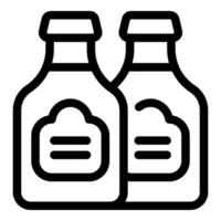 Two bottles with blank labels for branding mockup showing different angles vector