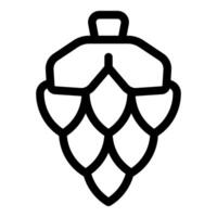Simple black outline icon of a hop cone for beer brewing vector