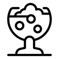 Round aquarium with oxygen bubbles floating upwards line icon vector