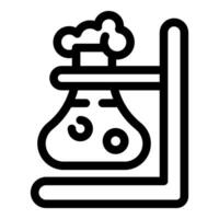 Lab experiment boiling over in erlenmeyer flask on tripod vector