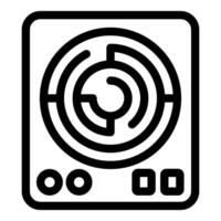 Induction stove top view with buttons outline icon vector