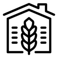 Grain storage building icon representing farming and agriculture vector