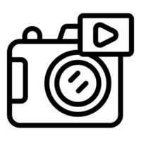 Digital camera recording video icon with play button symbol vector