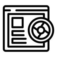 Web page showing virus detected warning symbol icon vector