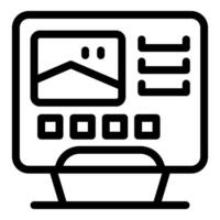 Computer showing photo editing software interface with tools vector