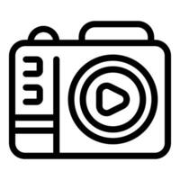 Video camera icon representing filmmaking and digital content creation vector