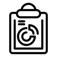 Clipboard showing pie chart representing business analysis vector