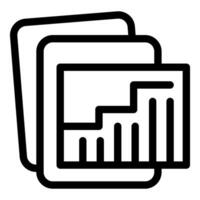 Multiple windows showing growing bar chart icon vector