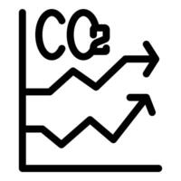 Co2 emissions increasing showing climate change on graph vector