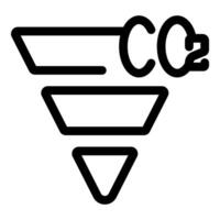 Carbon dioxide reduction funnel filtering co2 emissions vector