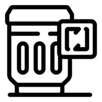 Smart trash can icon showing object detecting waste vector