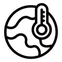 Thermometer measuring increasing earth temperature icon vector