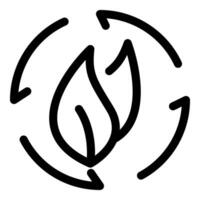 Leaf surrounded by three arrows forming a circle symbolizing circular economy vector
