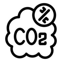 Co2 emission rate reducing with percentage symbol icon vector
