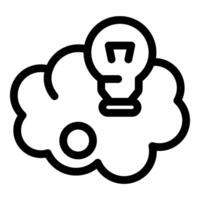 Light bulb emerging from cloud representing creative thinking vector