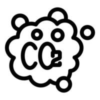 Co2 emission in atmosphere generating greenhouse effect icon vector