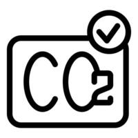 Co2 emission reduction approved with check mark icon vector
