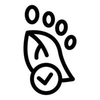 Eco footprint icon showing carbon emission reduction with leaf symbol vector