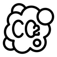 Carbon dioxide co2 chemical formula emitting from source vector