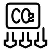 Co2 emission reduction with arrows pointing down vector