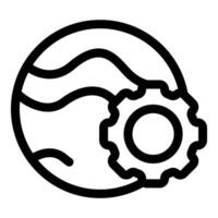 Gear working as earth optimization mechanism icon vector