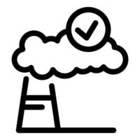 Cloud computing data storage approving processing icon vector