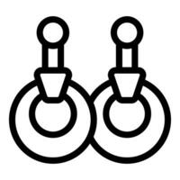 Icon of a pair of earrings with a double round shape vector