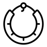 Lifebuoy floating on water in a top view graphic representing safety and rescue vector