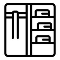 Opened empty refrigerator showing shelves inside vector