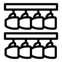 Conveyor belt system transporting products in factory vector