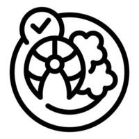 Healthy food diet icon with salad and check mark symbol vector