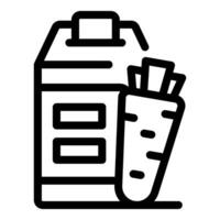 Smart refrigerator recognizing carrot icon thin line vector illustration