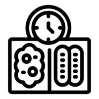 Lunchbox showing intermittent fasting eating schedule icon vector