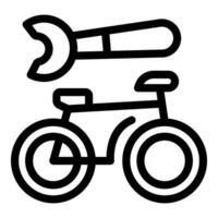 Bicycle repair tool icon showing bike maintenance and fixing vector