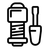 Car spark plug with electrode for internal combustion engine ignition vector