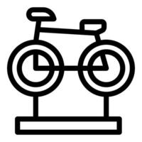 Bicycle standing on display stand for sale in store vector