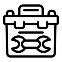 Car battery showing repairing concept with wrench icon vector