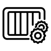 Server room optimization showing data processing with gears vector