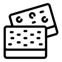 Credit card entering pos terminal for payment vector