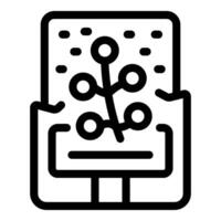 Microchip analysis representing semiconductor manufacturing process icon vector