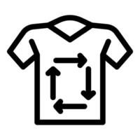 T shirt with circular arrows showing recycling concept vector