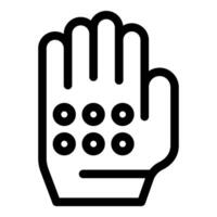 Simple icon of a work glove with anti vibration dots for increased safety on the job vector