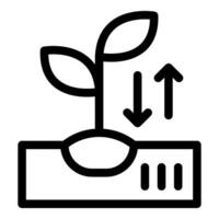 Plant growing from smart farming system showing root growth vector
