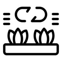 Plants growing from pot with rotating arrows symbolizing growth vector